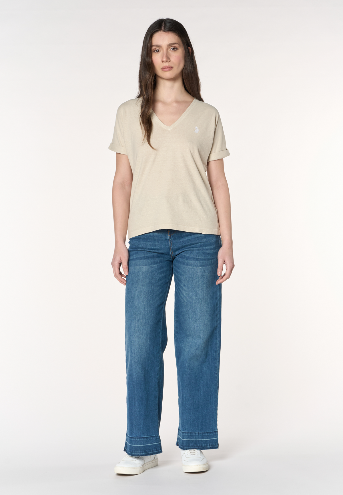 T-shirt da donna in misto canapa e cotone Premium Quality