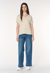 T-shirt da donna in misto canapa e cotone Premium Quality