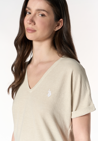 T-shirt da donna in misto canapa e cotone Premium Quality