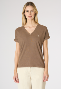 T-shirt da donna in misto canapa e cotone Premium Quality