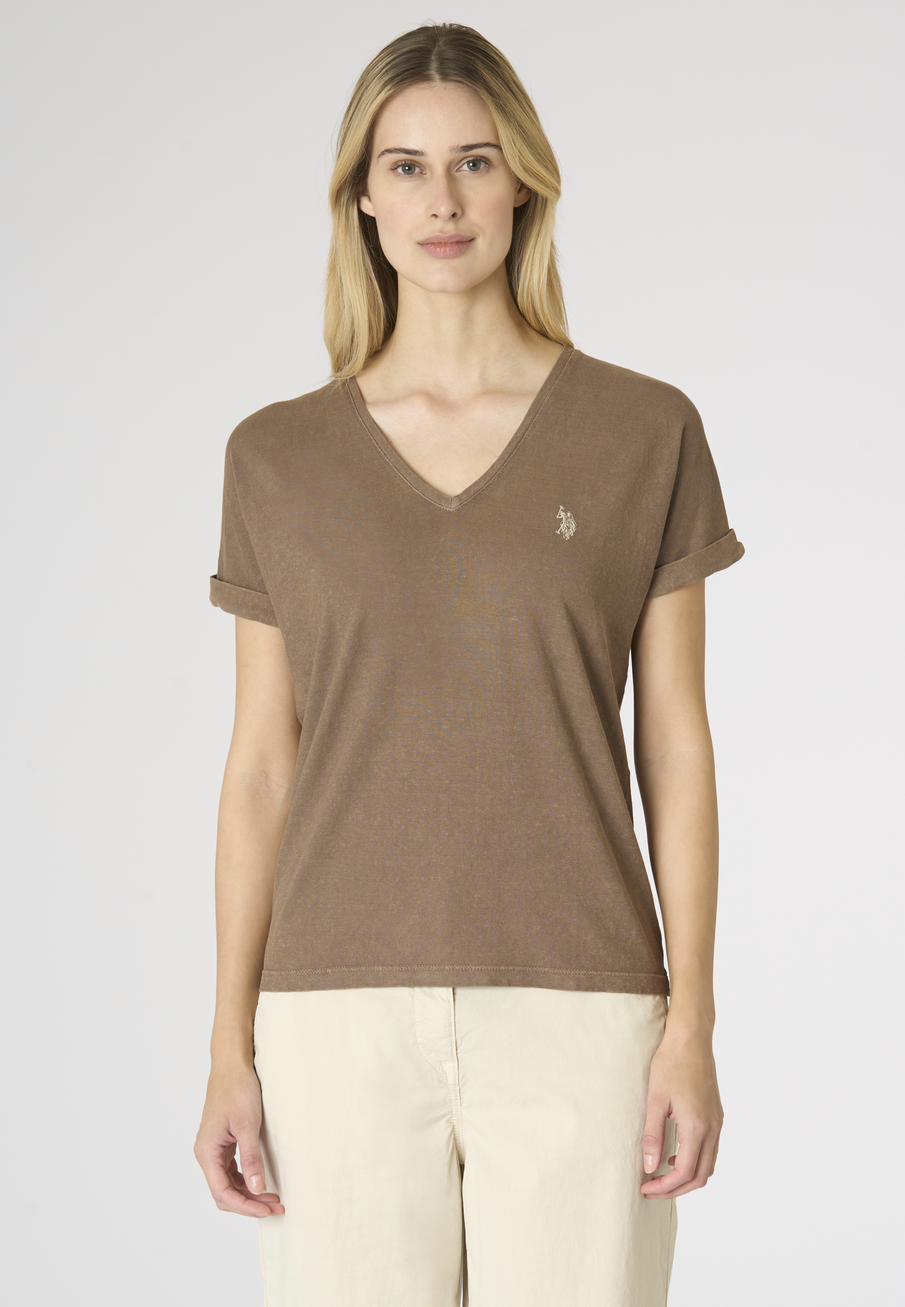 T-shirt da donna in misto canapa e cotone Premium Quality
