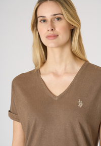 T-shirt da donna in misto canapa e cotone Premium Quality