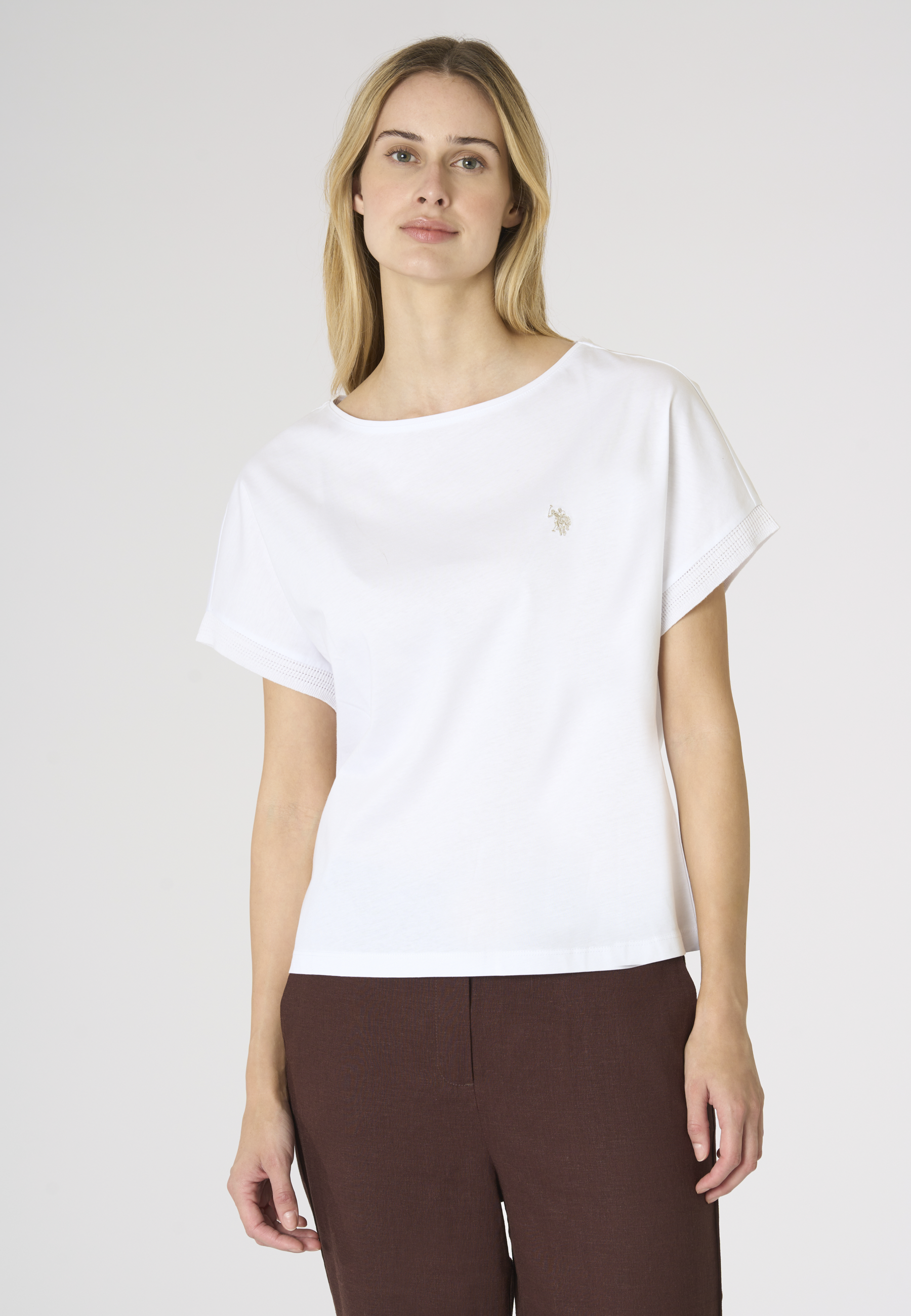 T-shirt da donna in cotone con manica stile kimono