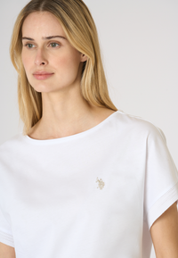 T-shirt da donna in cotone con manica stile kimono