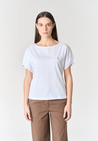 T-shirt da donna in cotone con manica stile kimono