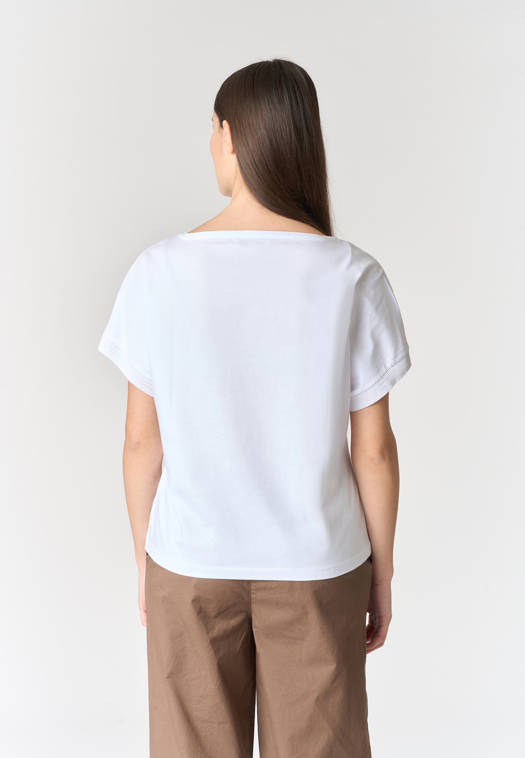 T-shirt da donna in cotone con manica stile kimono