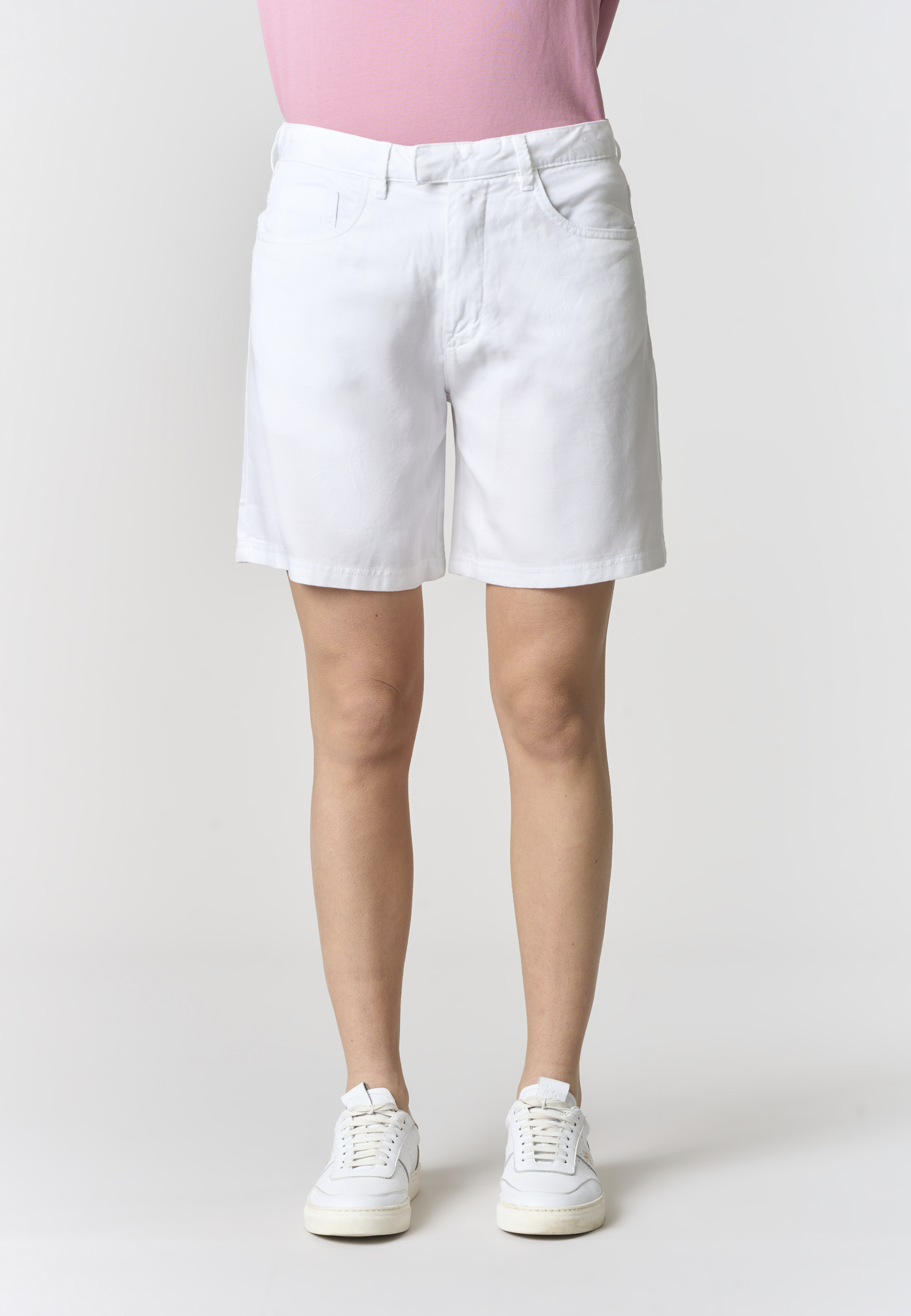 Shorts da donna in misto lyocell e cotone con ricamo Double Horsemen