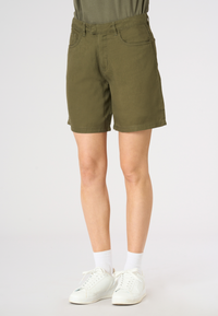 Shorts da donna in misto lyocell e cotone con ricamo Double Horsemen
