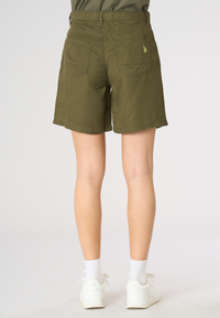 Shorts da donna in misto lyocell e cotone con ricamo Double Horsemen