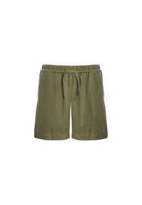 Pantalone corto in misto lyocell e cotone da donna con vita elasticizzata e coulisse