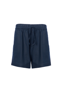 Pantalone corto in lyocell da donna con vita elasticizzata e coulisse