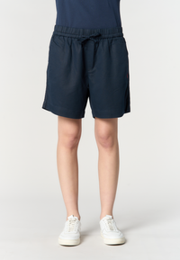 Pantalone corto in lyocell da donna con vita elasticizzata e coulisse