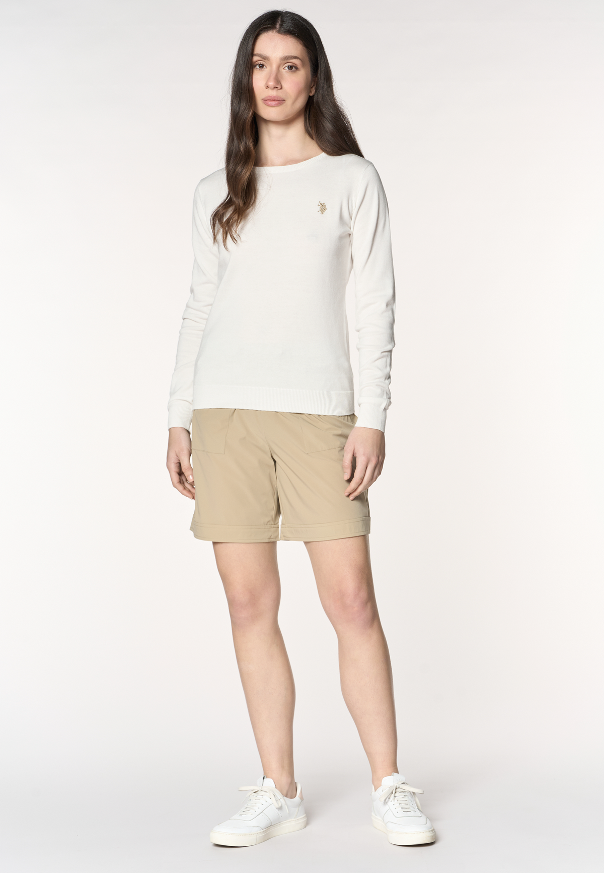 Pantalone corto sportivo da donna con vita elasticizzata