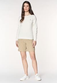 Pantalone corto sportivo da donna con vita elasticizzata