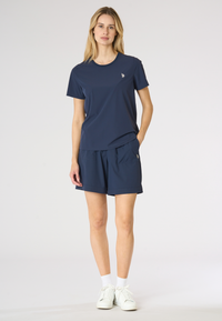 Pantalone corto sportivo da donna con vita elasticizzata