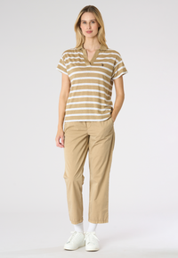 Pantalone chino da donna in cotone con coulisse regolabile