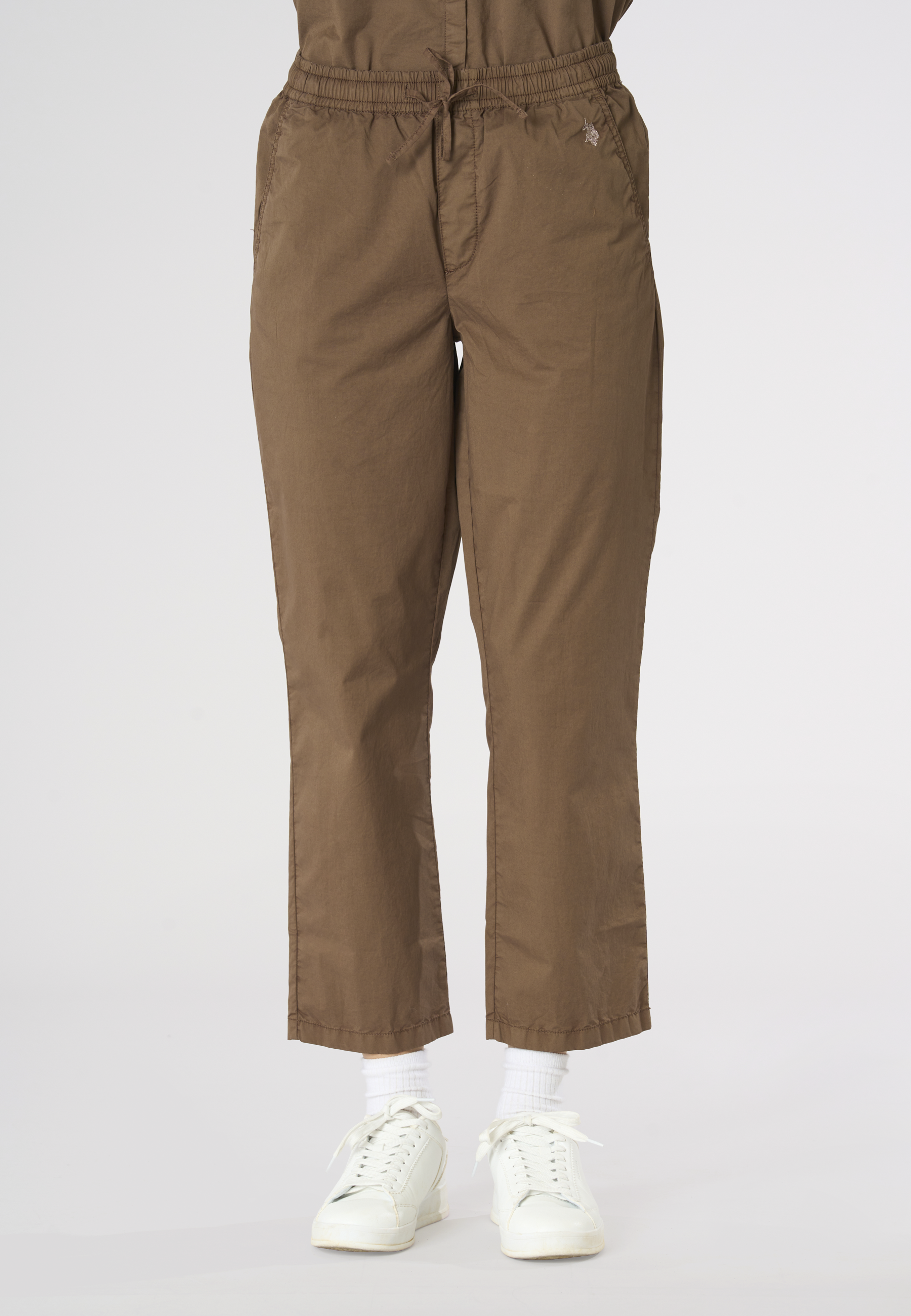 Pantalone chino da donna in cotone con coulisse regolabile