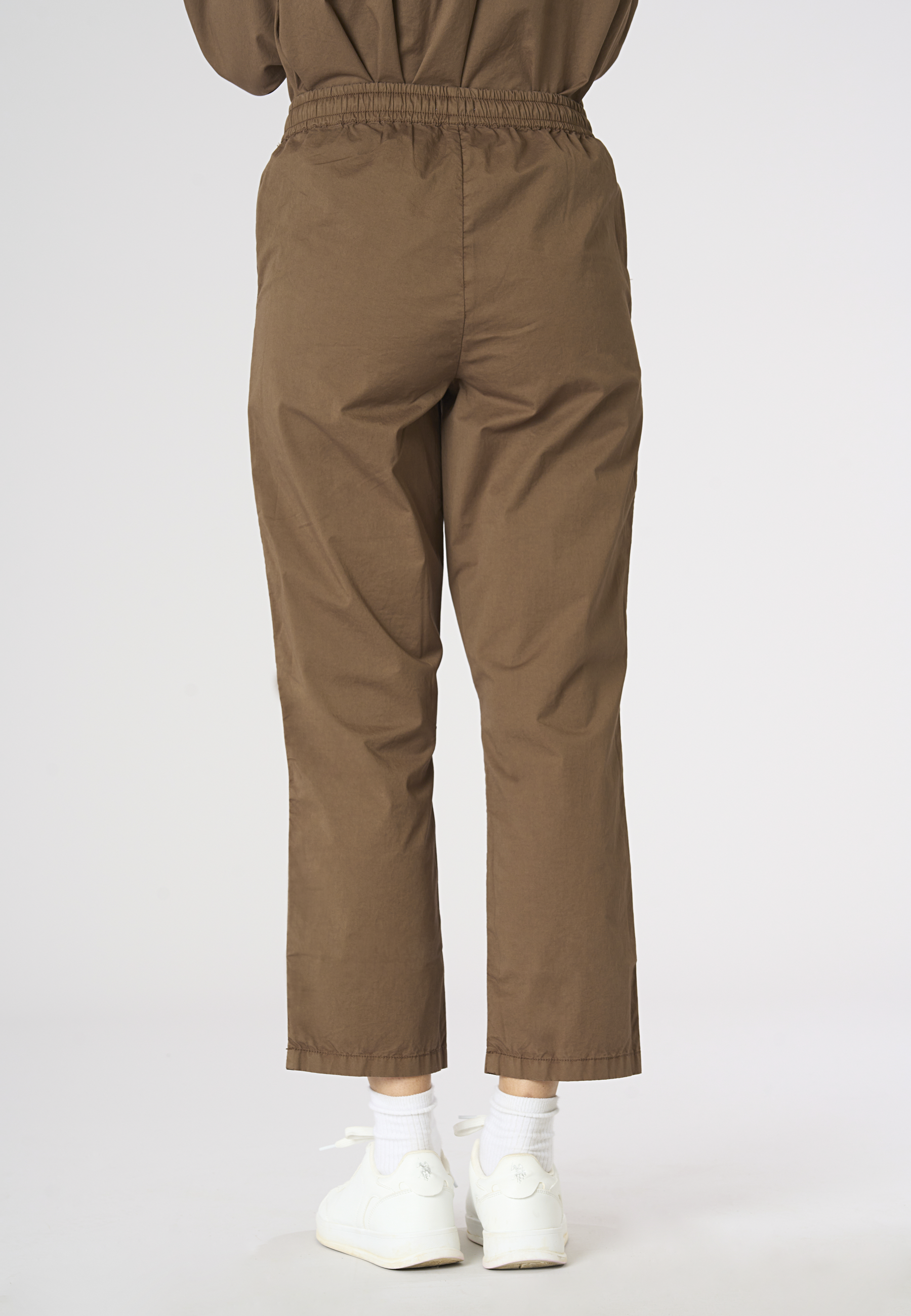 Pantalone chino da donna in cotone con coulisse regolabile
