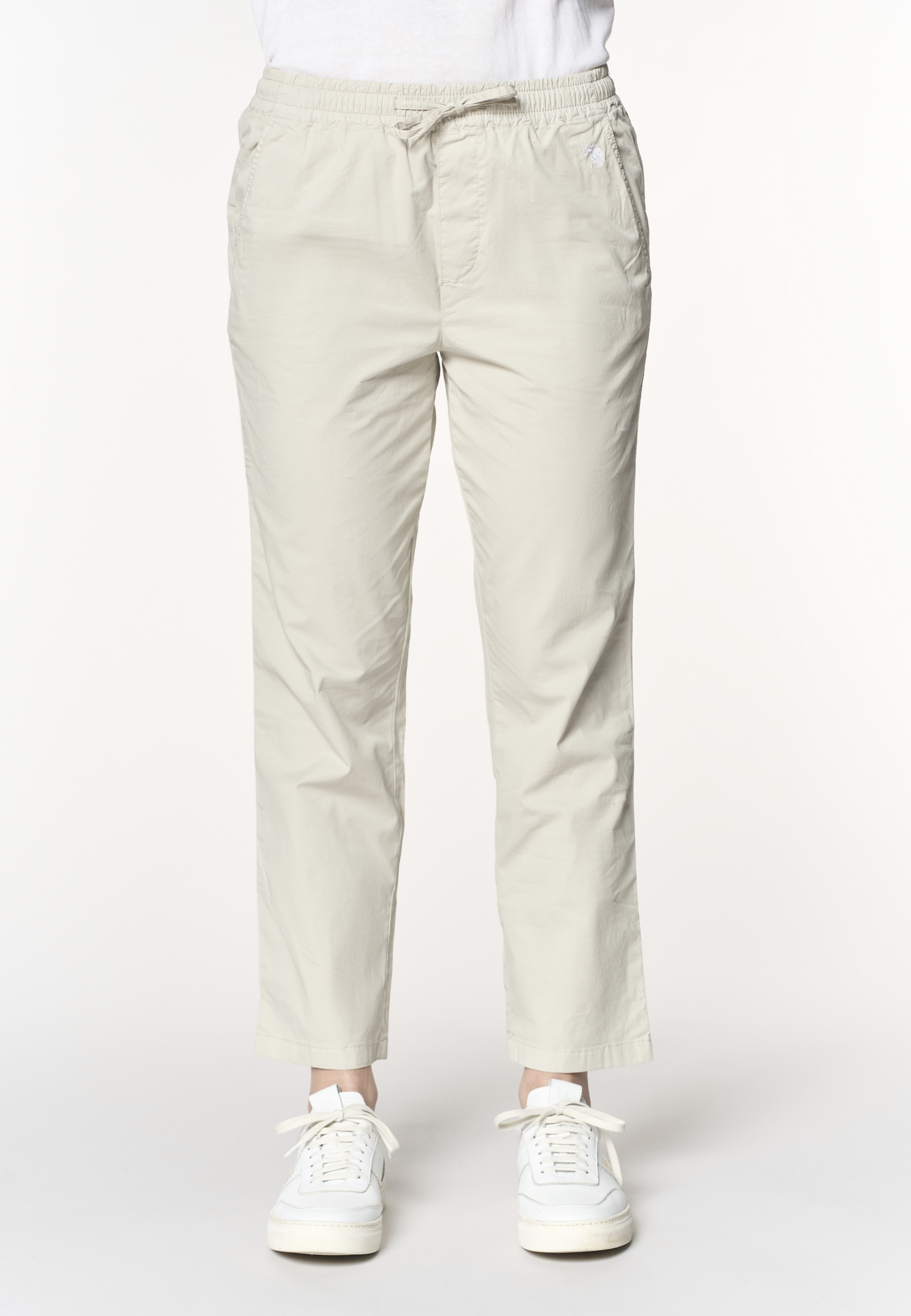 Pantalone chino da donna in cotone con coulisse regolabile