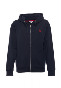 Felpa da donna in cotone con cappuccio e chiusura full zip