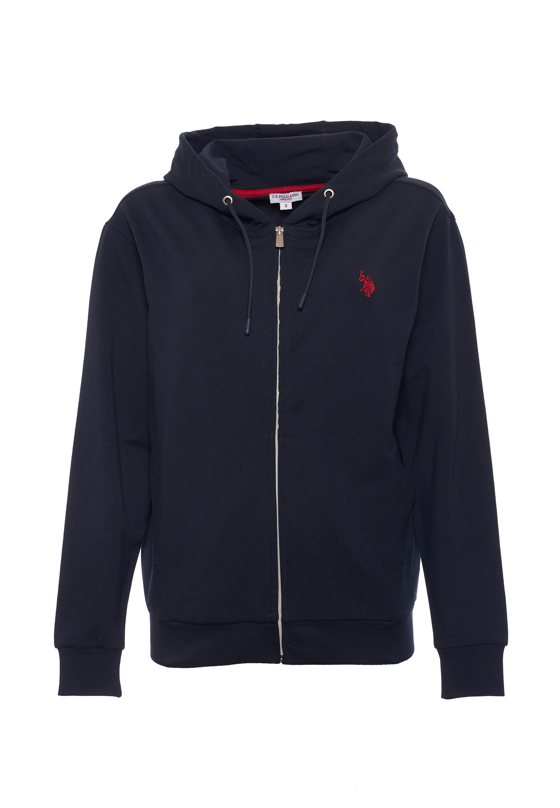 Felpa da donna in cotone con cappuccio e chiusura full zip