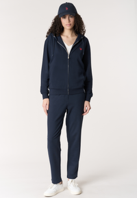 Felpa da donna in cotone con cappuccio e chiusura full zip