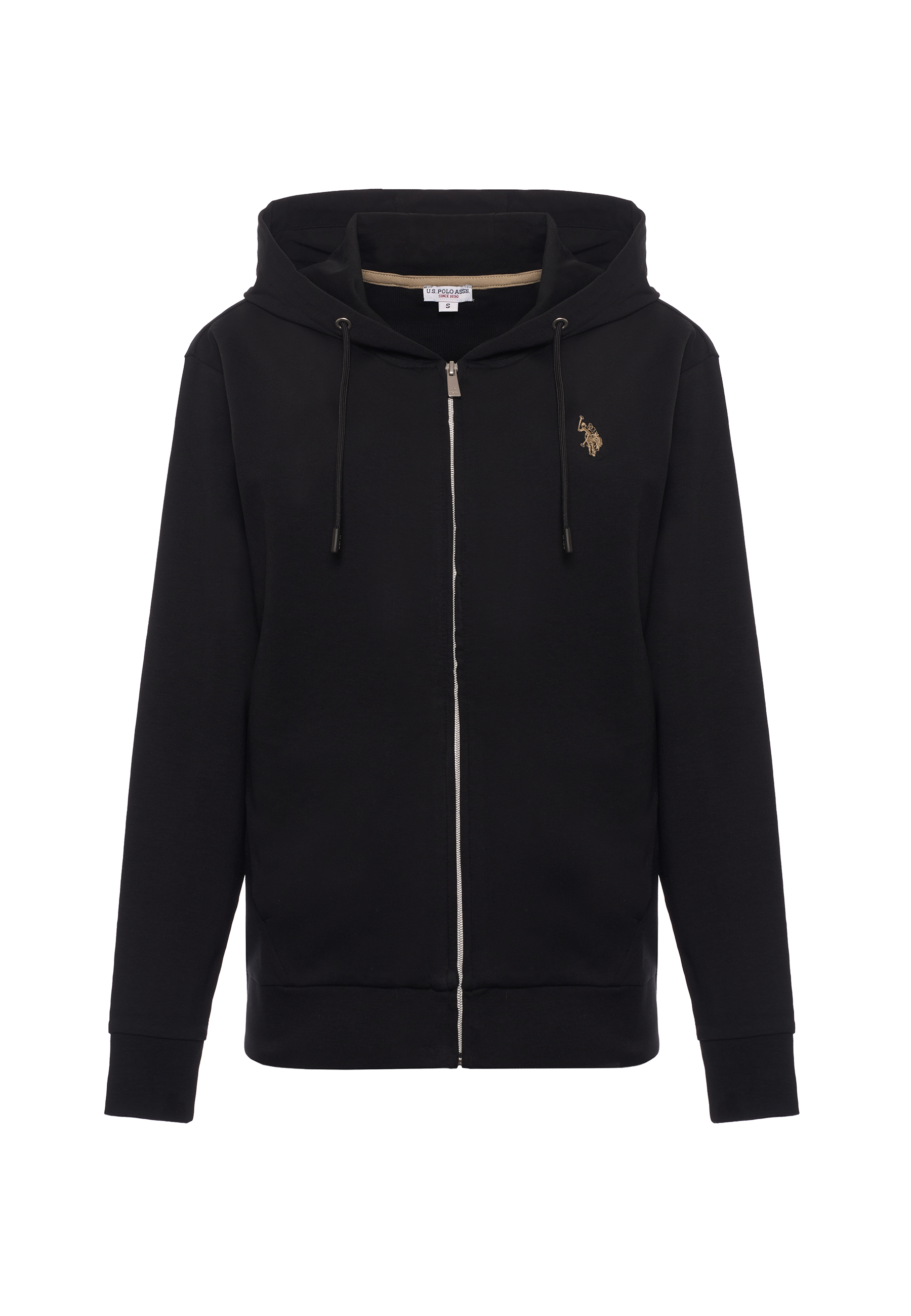 Felpa da donna in cotone con cappuccio e chiusura full zip