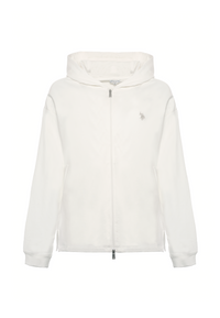 Felpa da donna full zip con cappuccio in misto cotone e modale