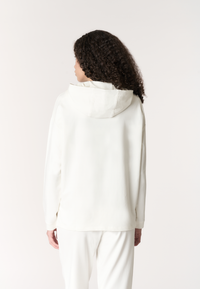Felpa da donna full zip con cappuccio in misto cotone e modale