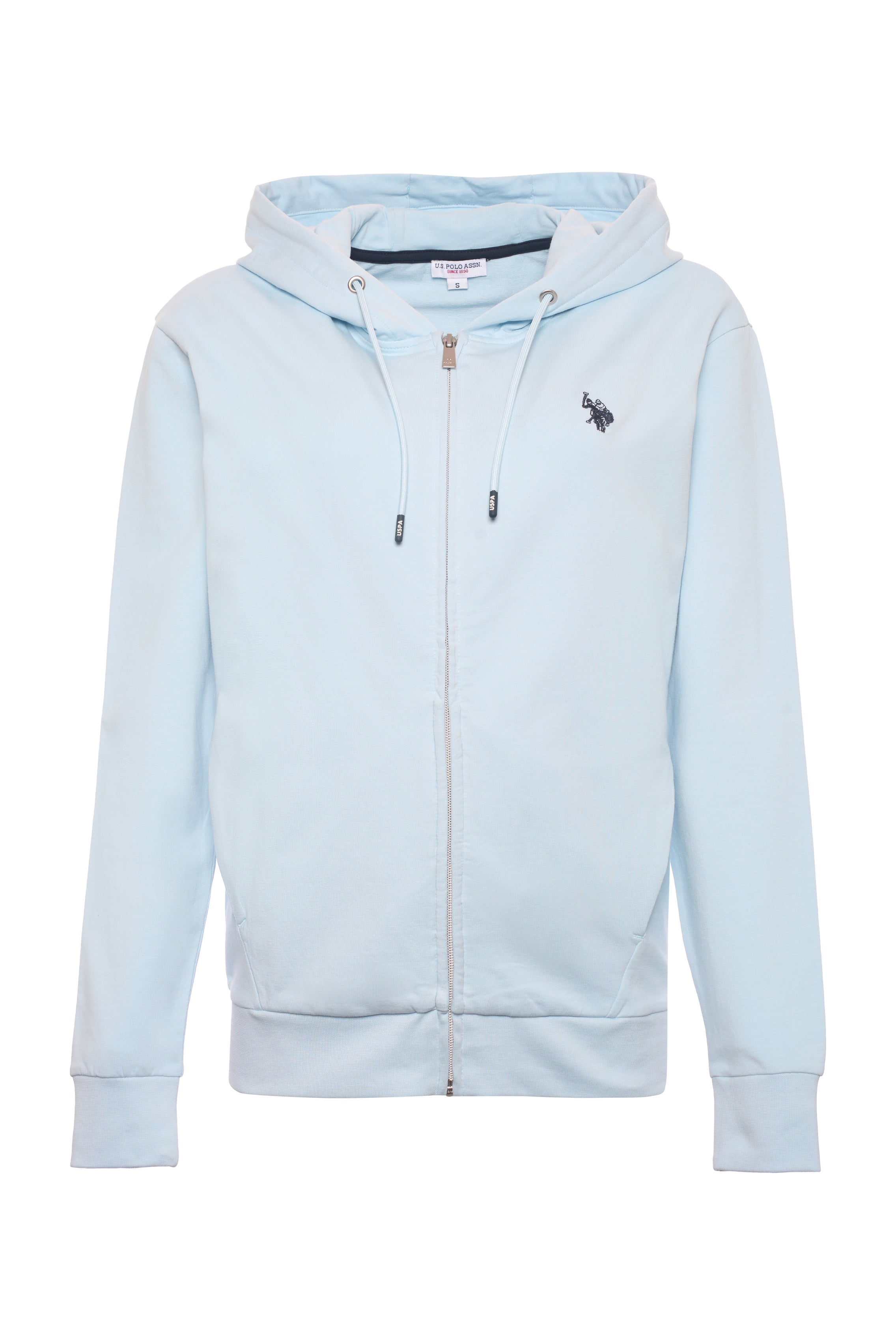 Felpa da donna in cotone con cappuccio e chiusura full zip