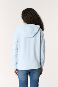 Felpa da donna in cotone con cappuccio e chiusura full zip