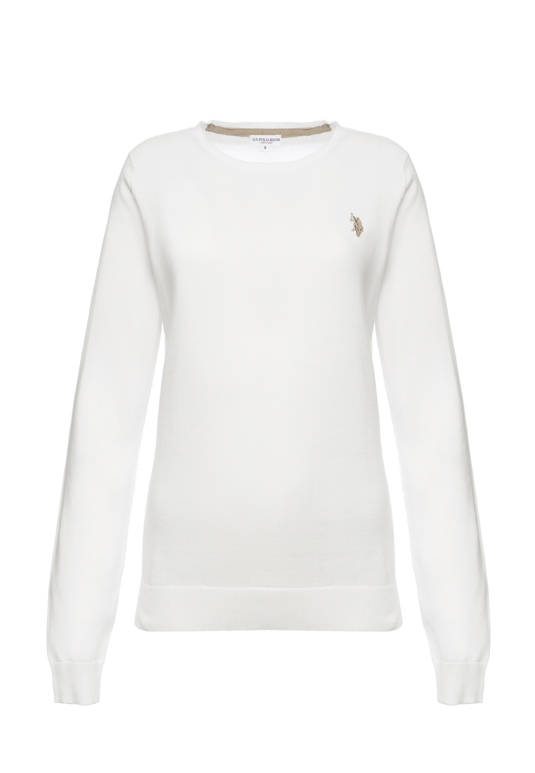 Maglia girocollo da donna in cotone con logo
