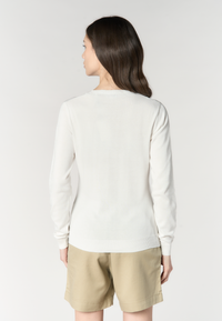 Maglia girocollo da donna in cotone con logo