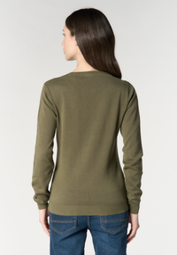 Maglia girocollo da donna in cotone con logo
