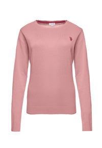 Maglia girocollo da donna in cotone con logo