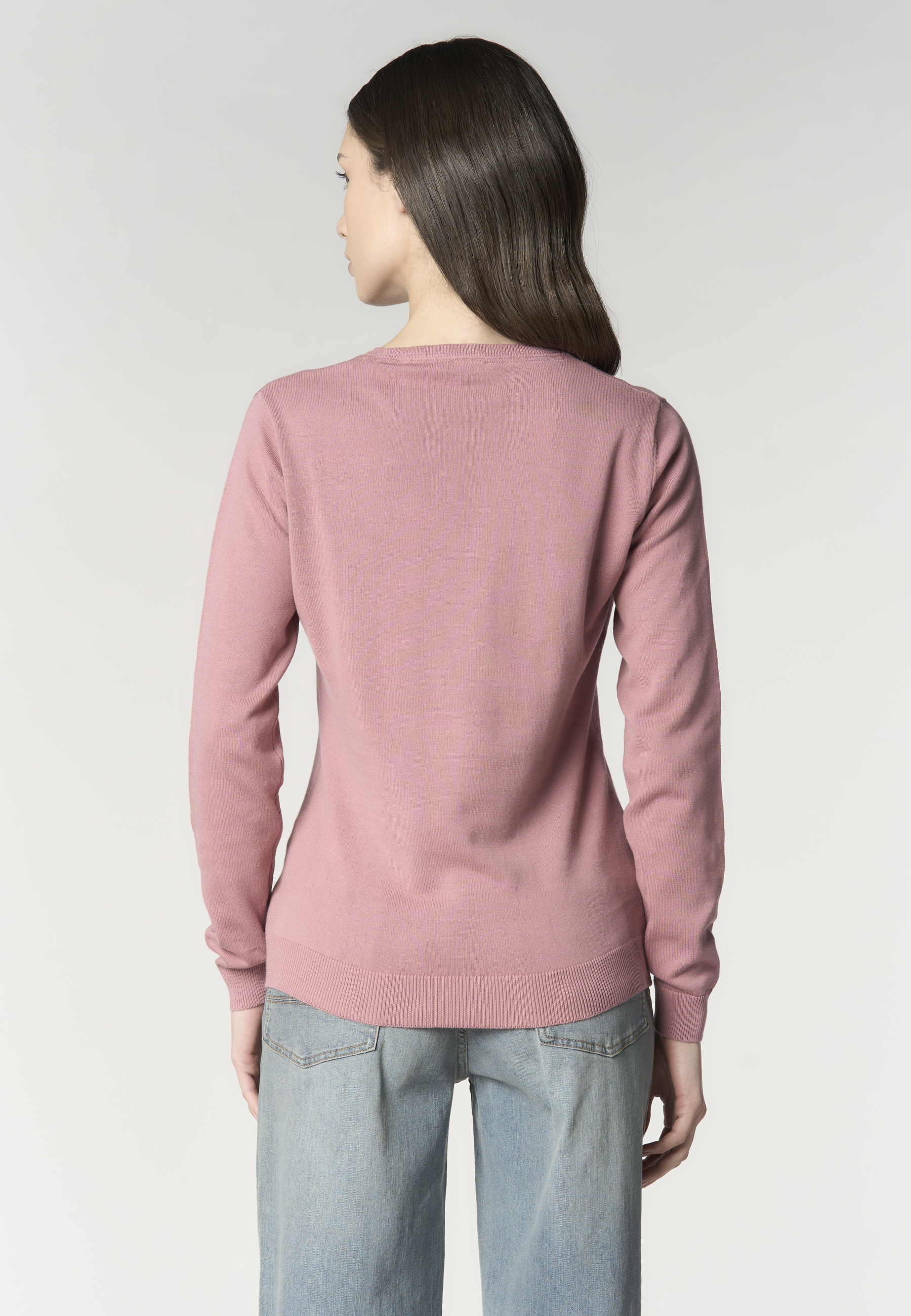 Maglia girocollo da donna in cotone con logo