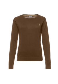 Maglia girocollo da donna in cotone con logo