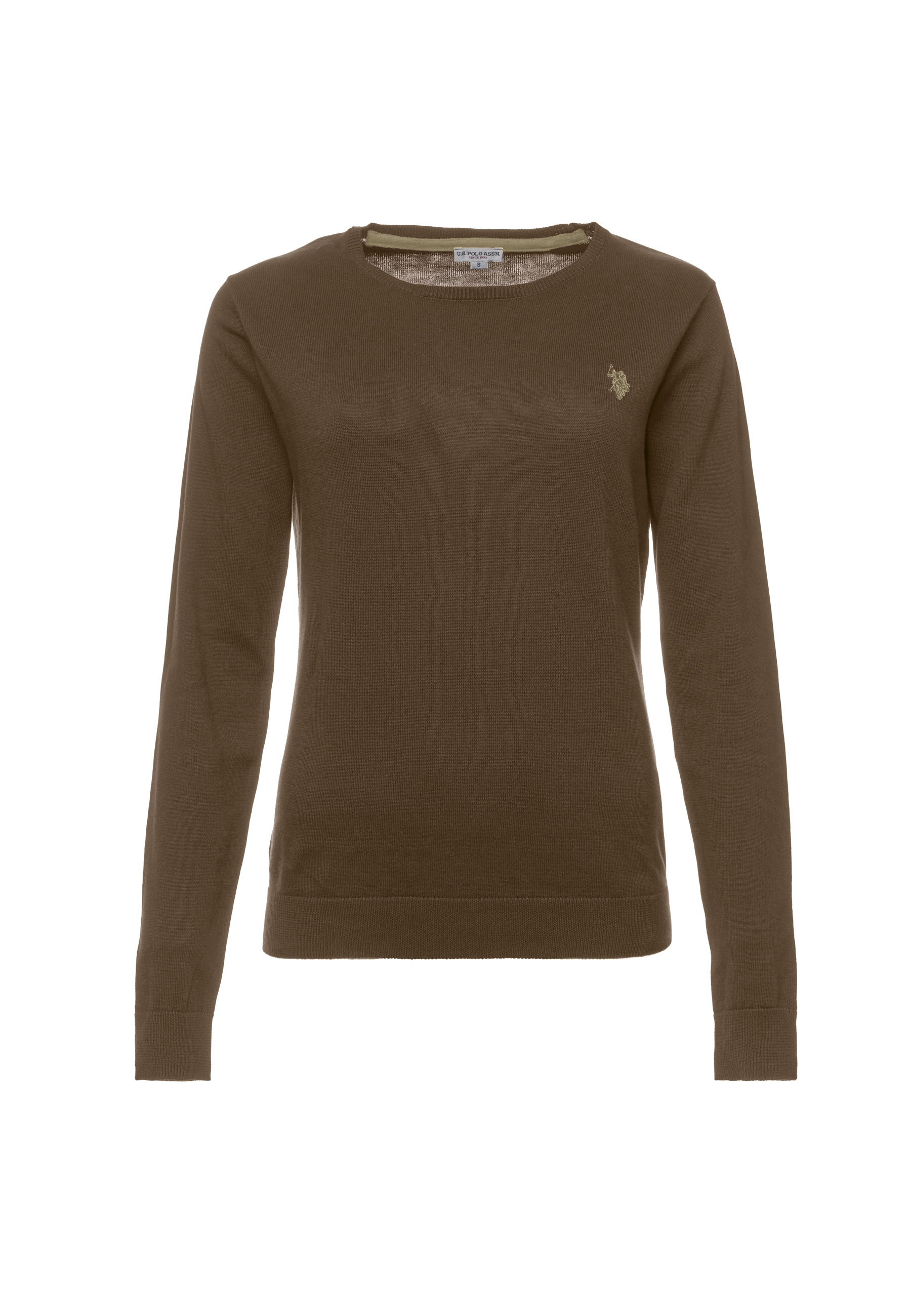 Maglia girocollo da donna in cotone con logo