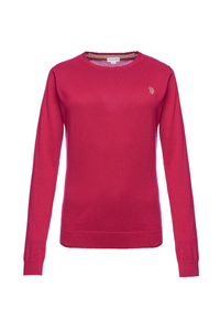 Maglia girocollo da donna in cotone con logo