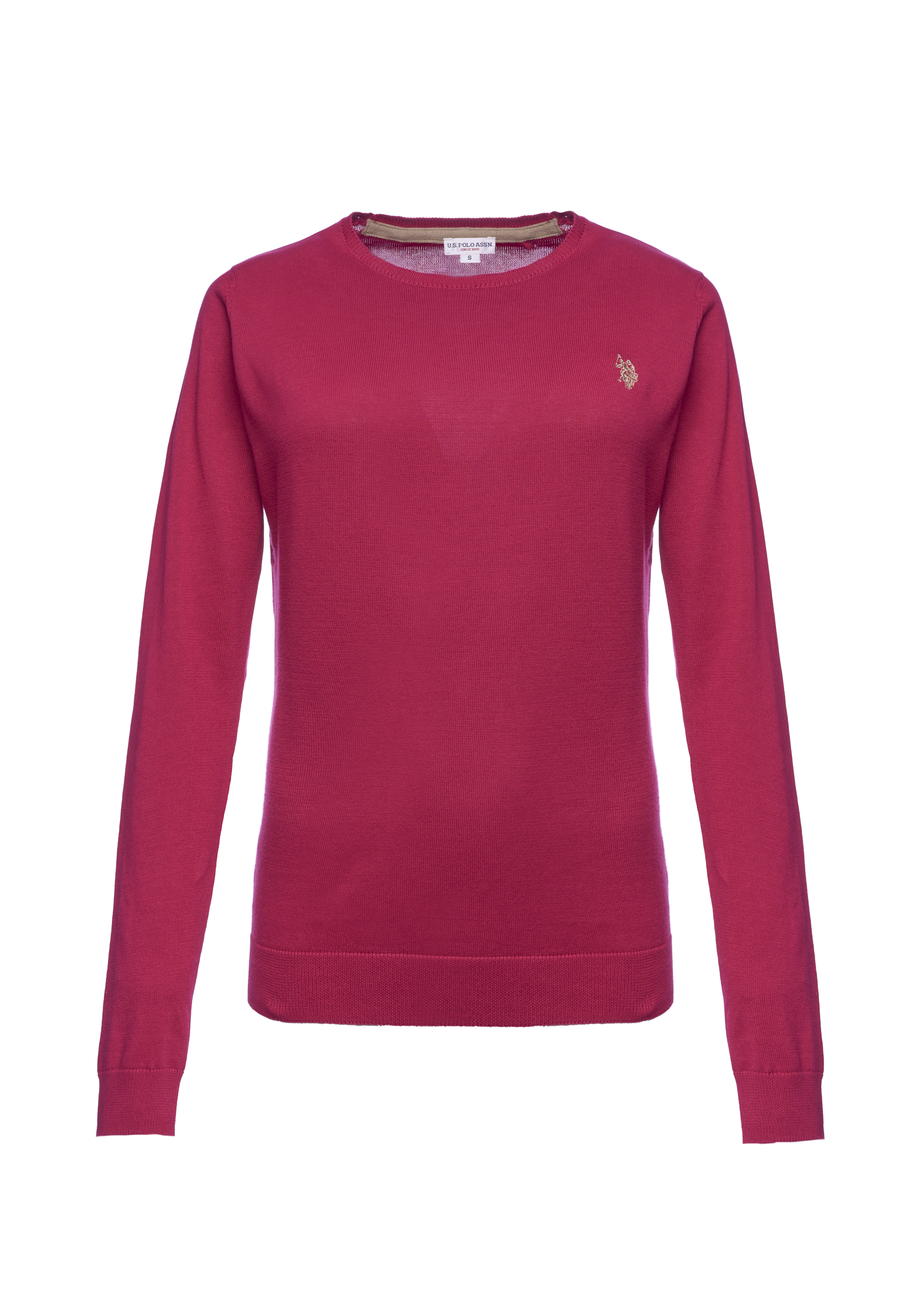 Maglia girocollo da donna in cotone con logo