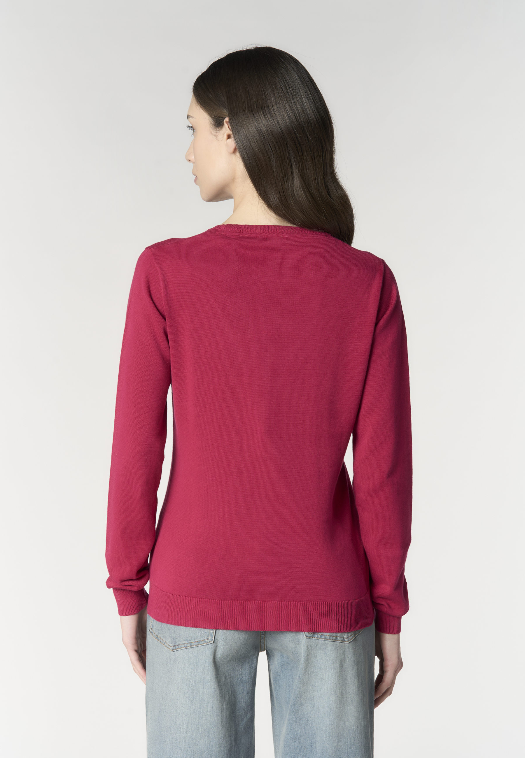 Maglia girocollo da donna in cotone con logo