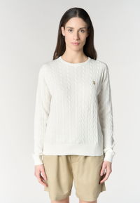 Maglia con lavorazione a treccia in cotone