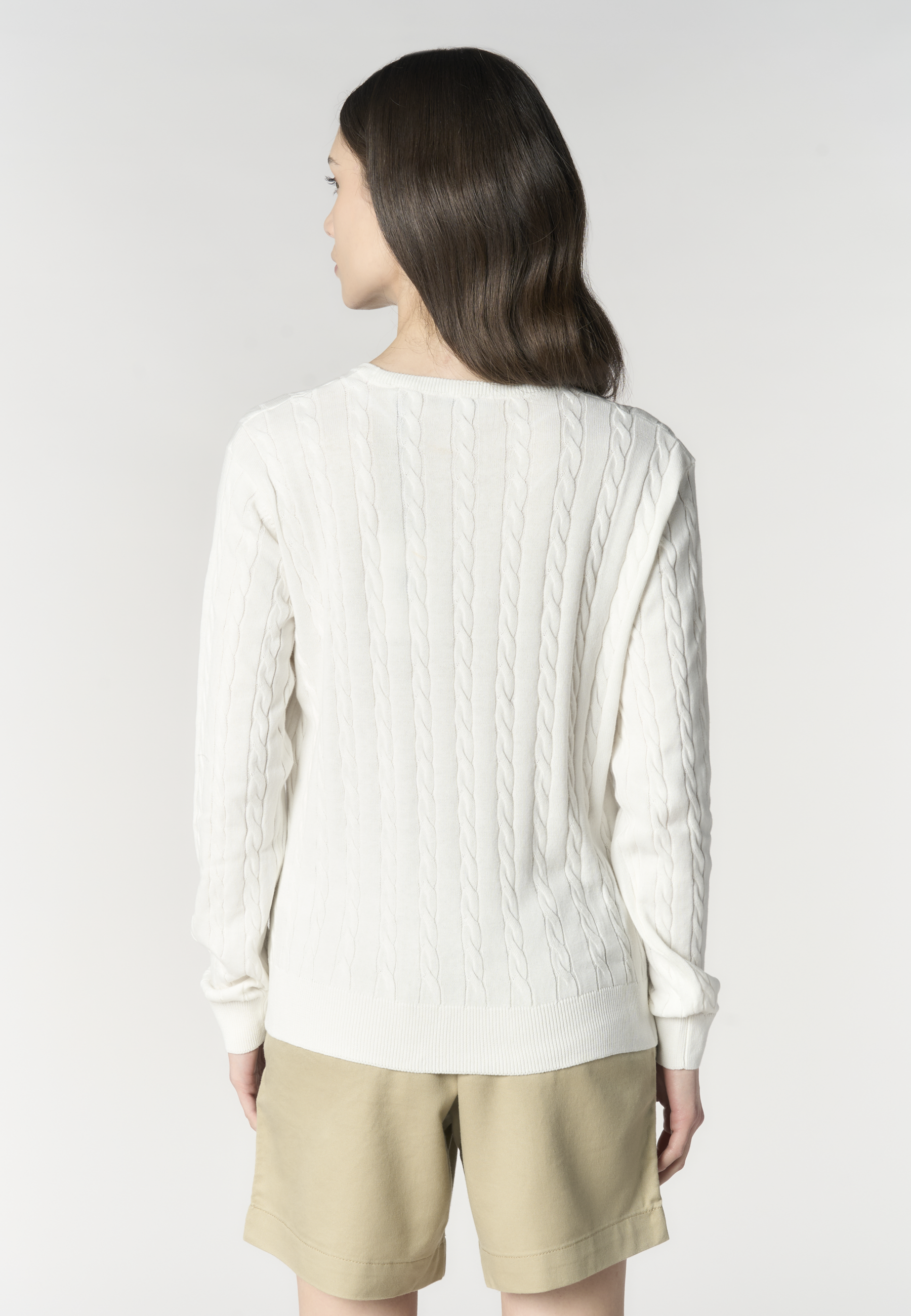 Maglia con lavorazione a treccia in cotone