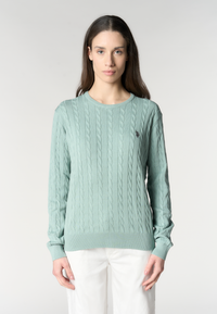 Maglia con lavorazione a treccia in cotone