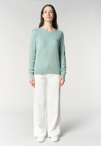 Maglia con lavorazione a treccia in cotone