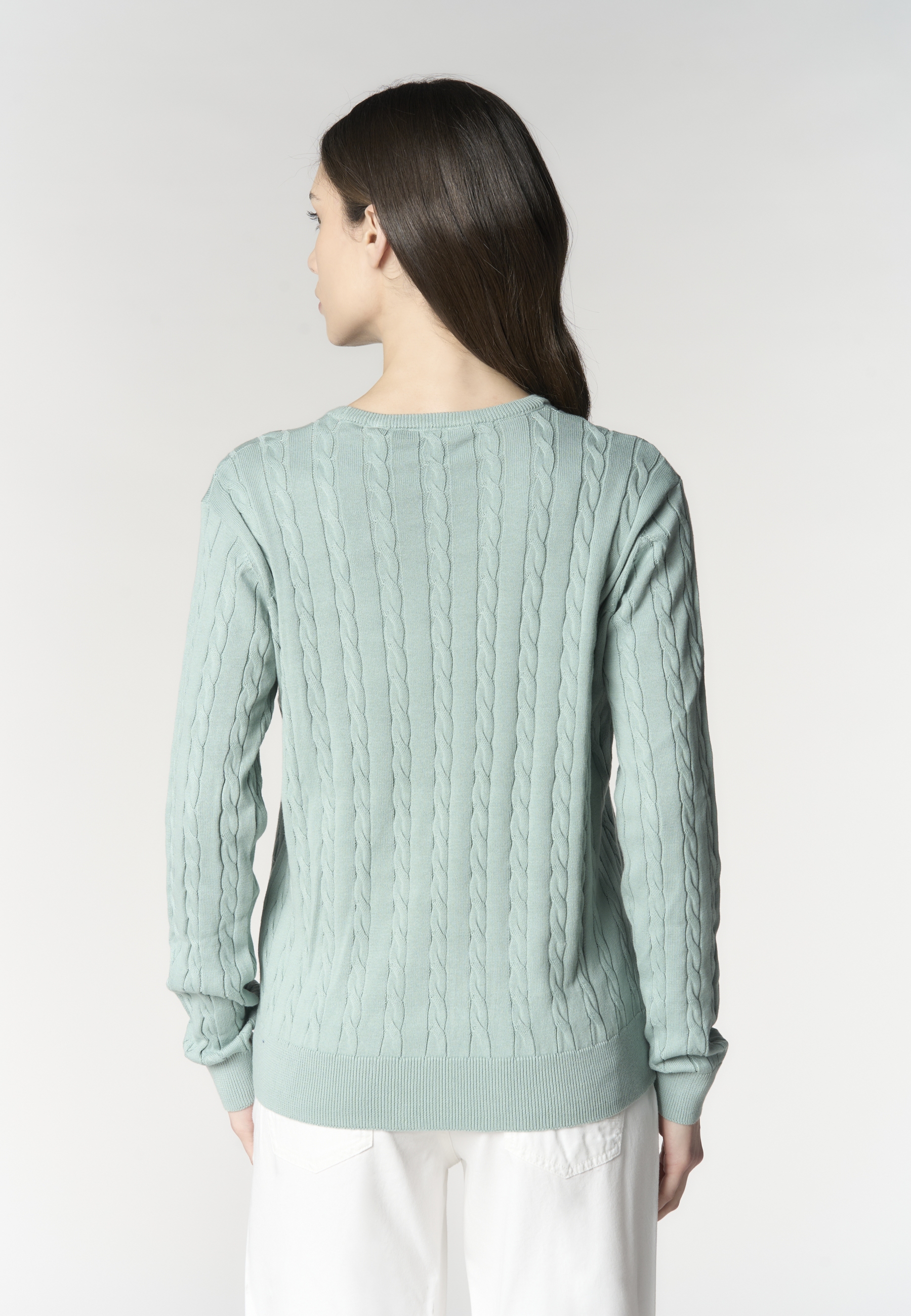 Maglia con lavorazione a treccia in cotone