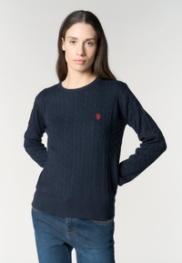 Maglia con lavorazione a treccia in cotone