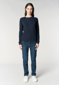 Maglia con lavorazione a treccia in cotone