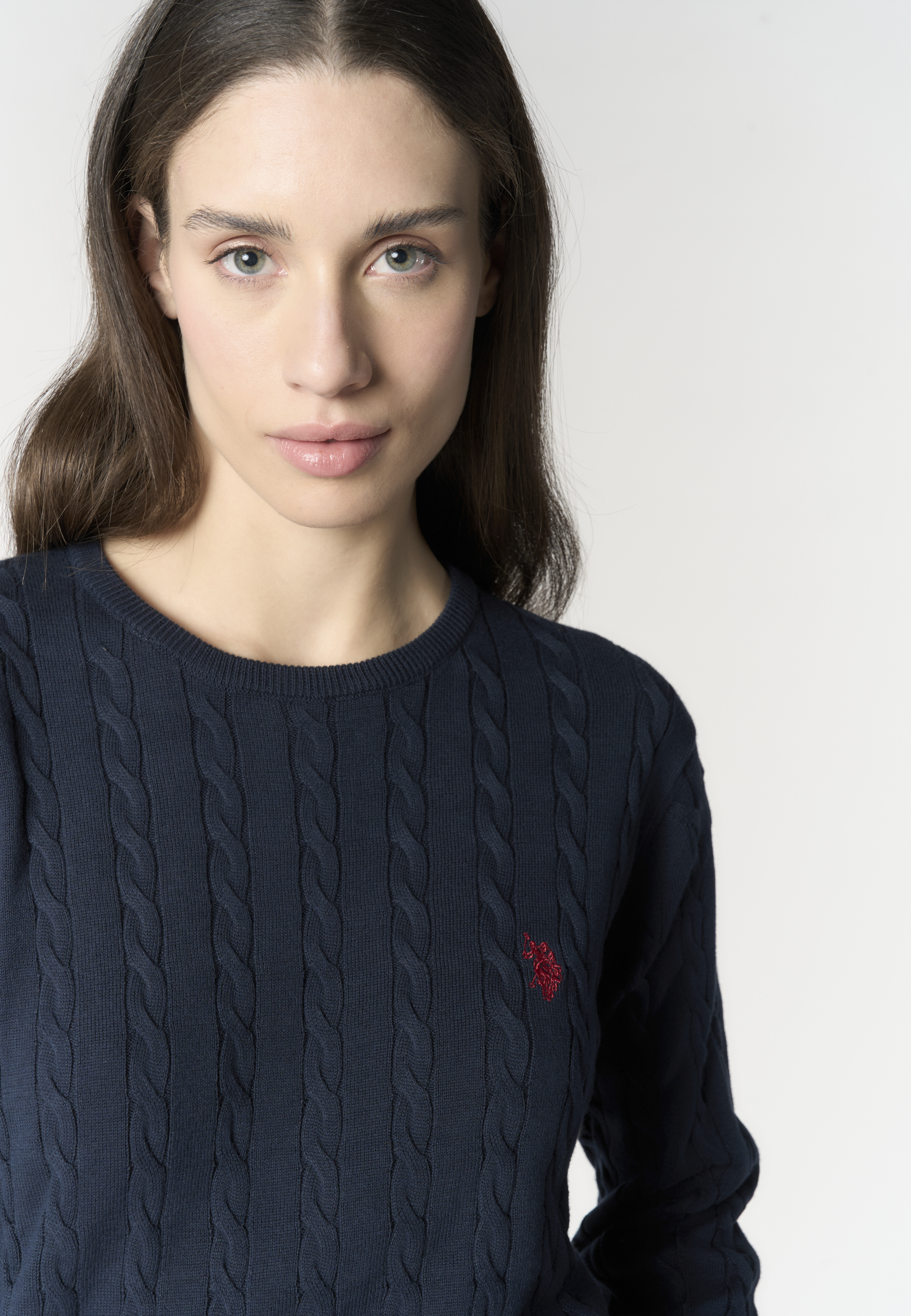 Maglia con lavorazione a treccia in cotone