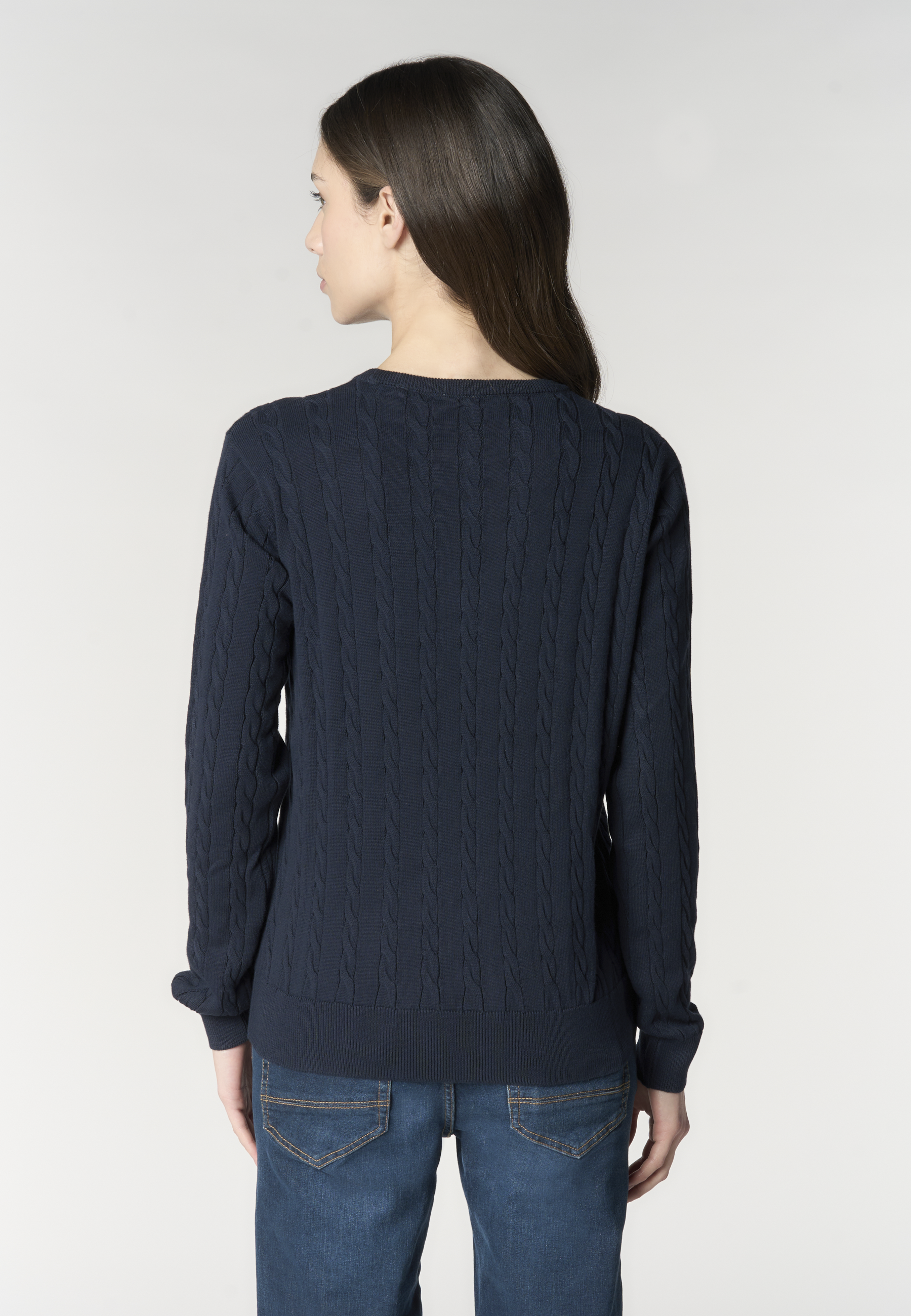 Maglia con lavorazione a treccia in cotone